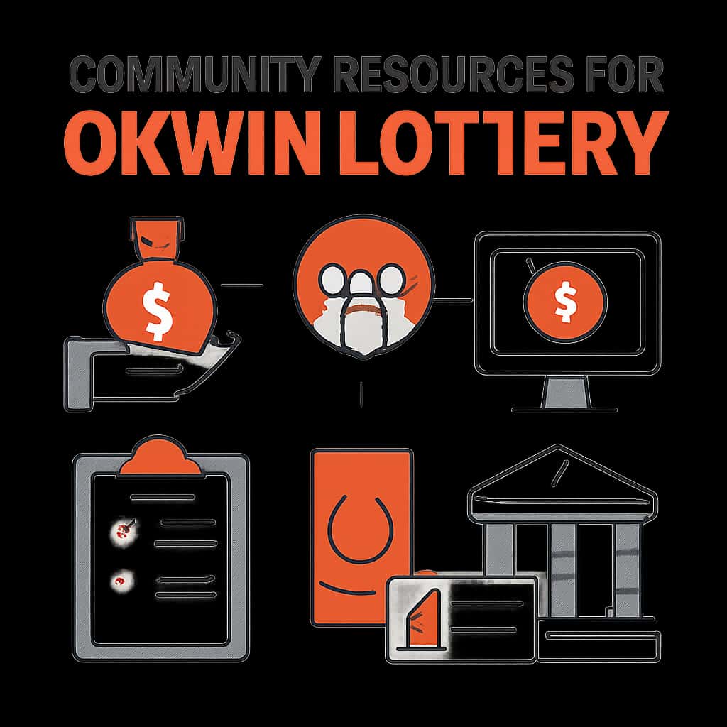 An educational diagram for Okwin lottery community resources.