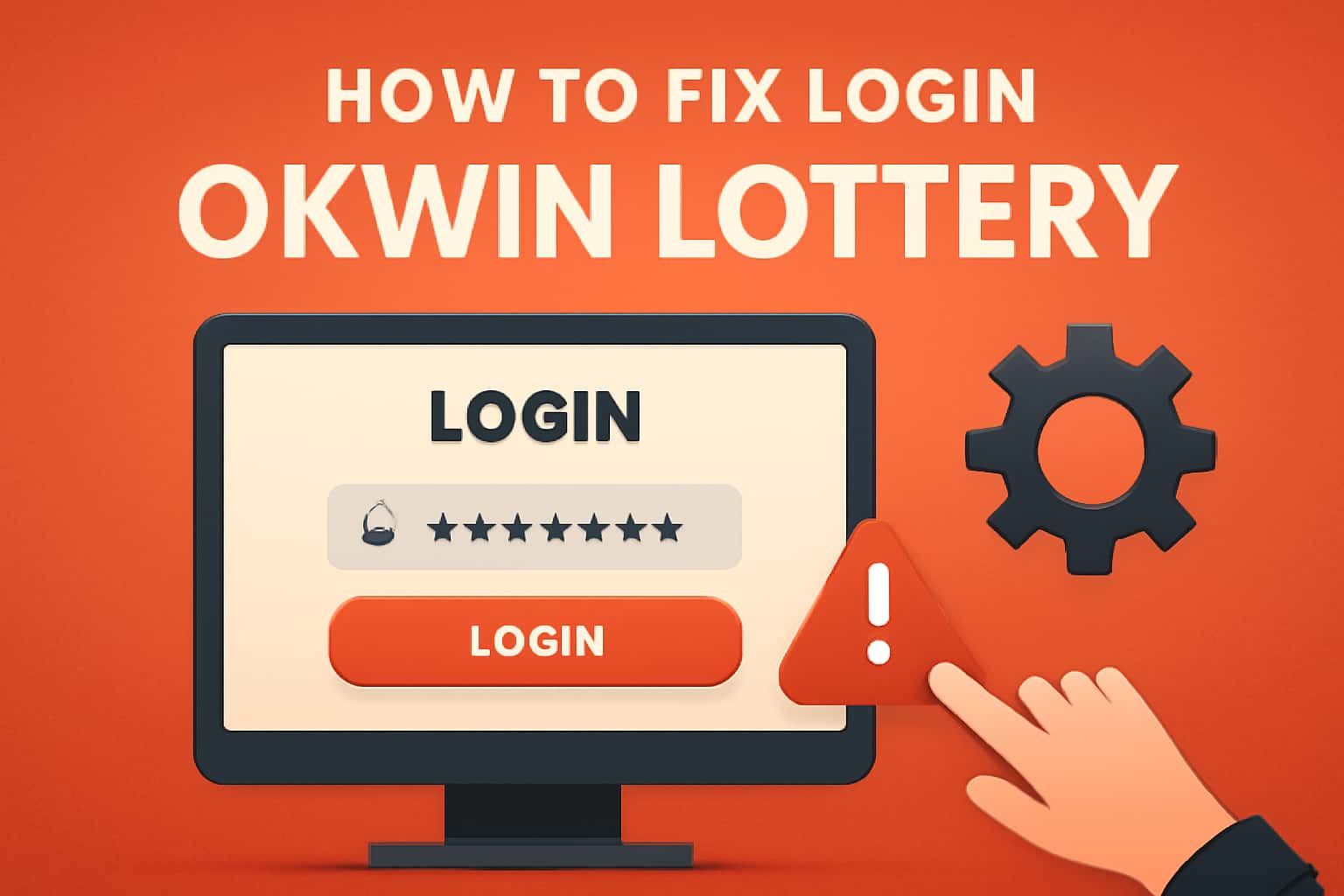 A futuristic, high-resolution image depicting a login interface for the Okwin lottery, showcasing the text clearly.