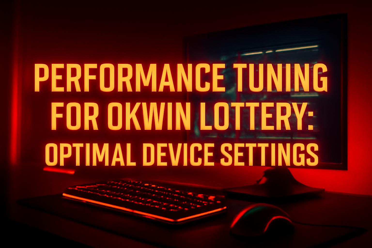 An informational graphic depicting mobile access features for Okwin lottery in a high-tech style.