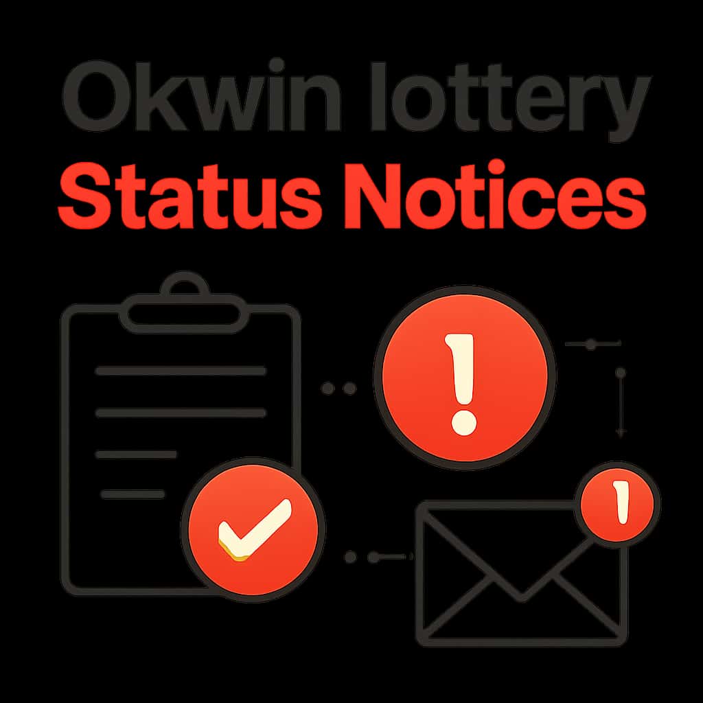 Illustration depicting the process of checking Okwin lottery Status Notices.