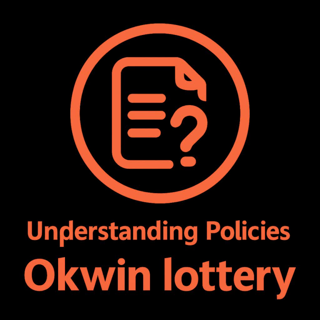 A badge representing Okwin lottery Policies, clearly labeled for guidance.